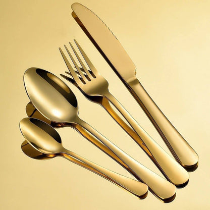 Set De Cubiertos Dorados