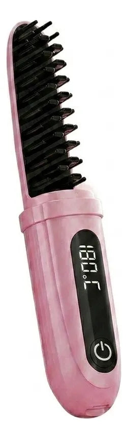 mini cepillo alisador electrico rosa