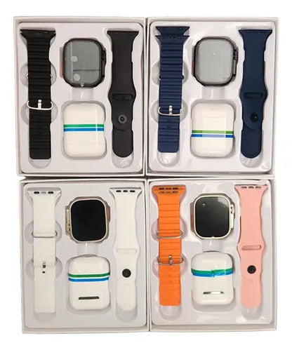 Smartwatch + Audífonos + 2 Correas
