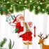 Papa Noel sube y baja la cuerda musical