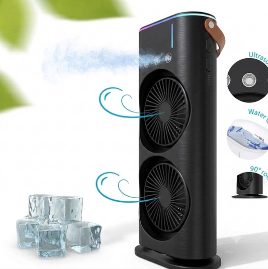 Ventilador doble humidificador con luz