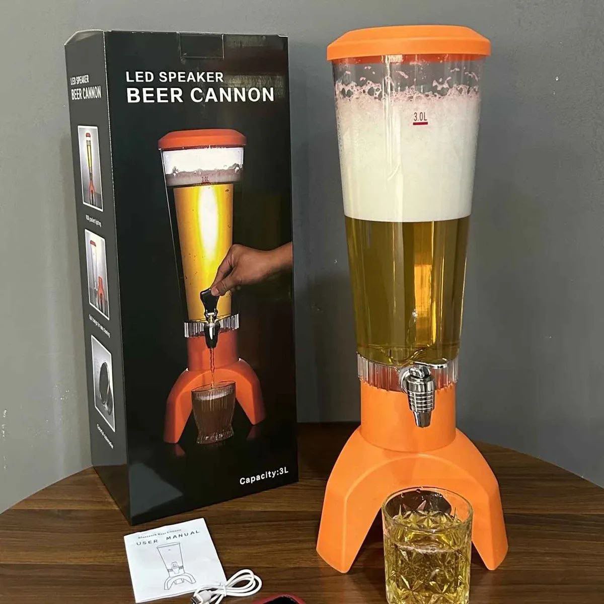 Dispensador de cerveza con led y parlante