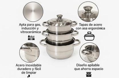Set de ollas 3 pcs