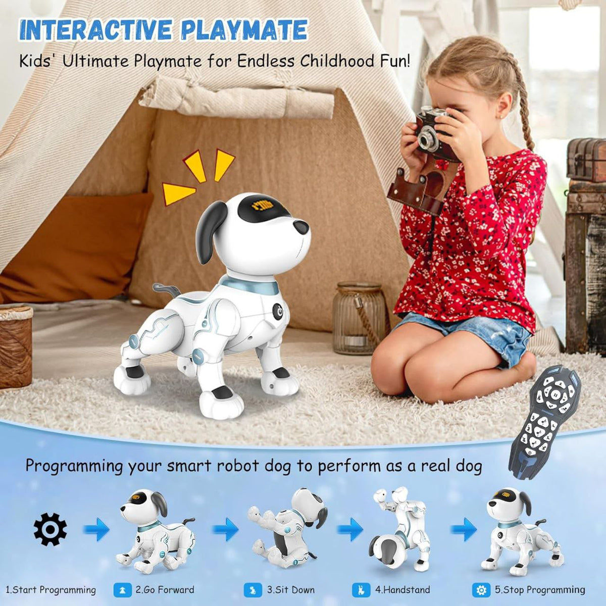 Perro robot inteligente con control