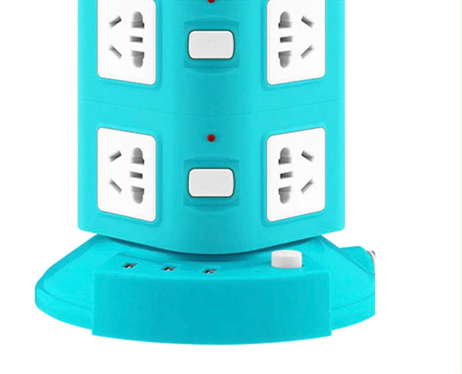 Torre multi tomacorriente 12 enchufes