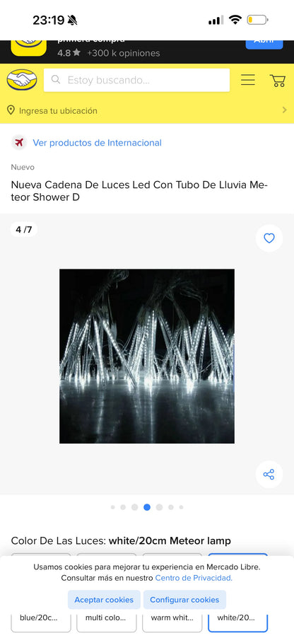 Luces led efecto lluvia