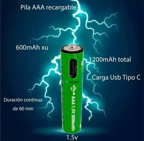 Set de 2 pilas recargables AAA