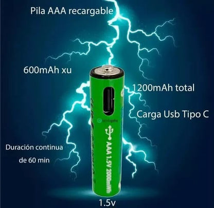 Set de 2 pilas recargables AAA