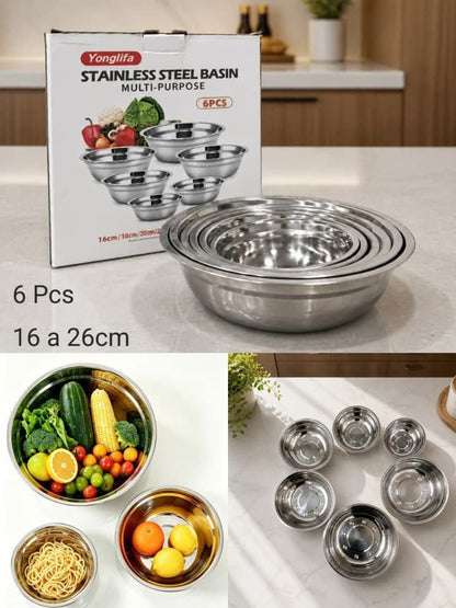 Set de bandejas de acero 6 pcs