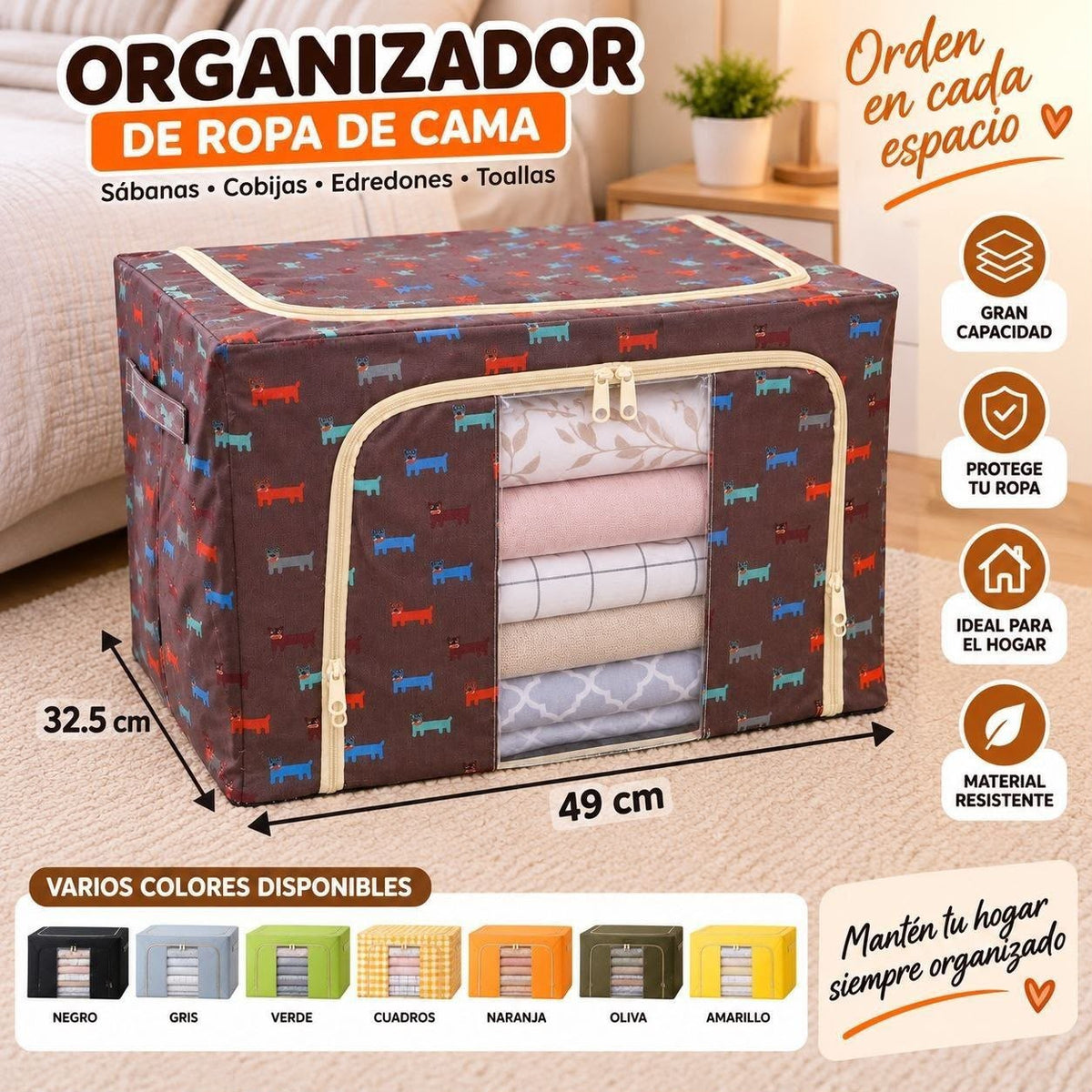 Caja almacenadora plegable