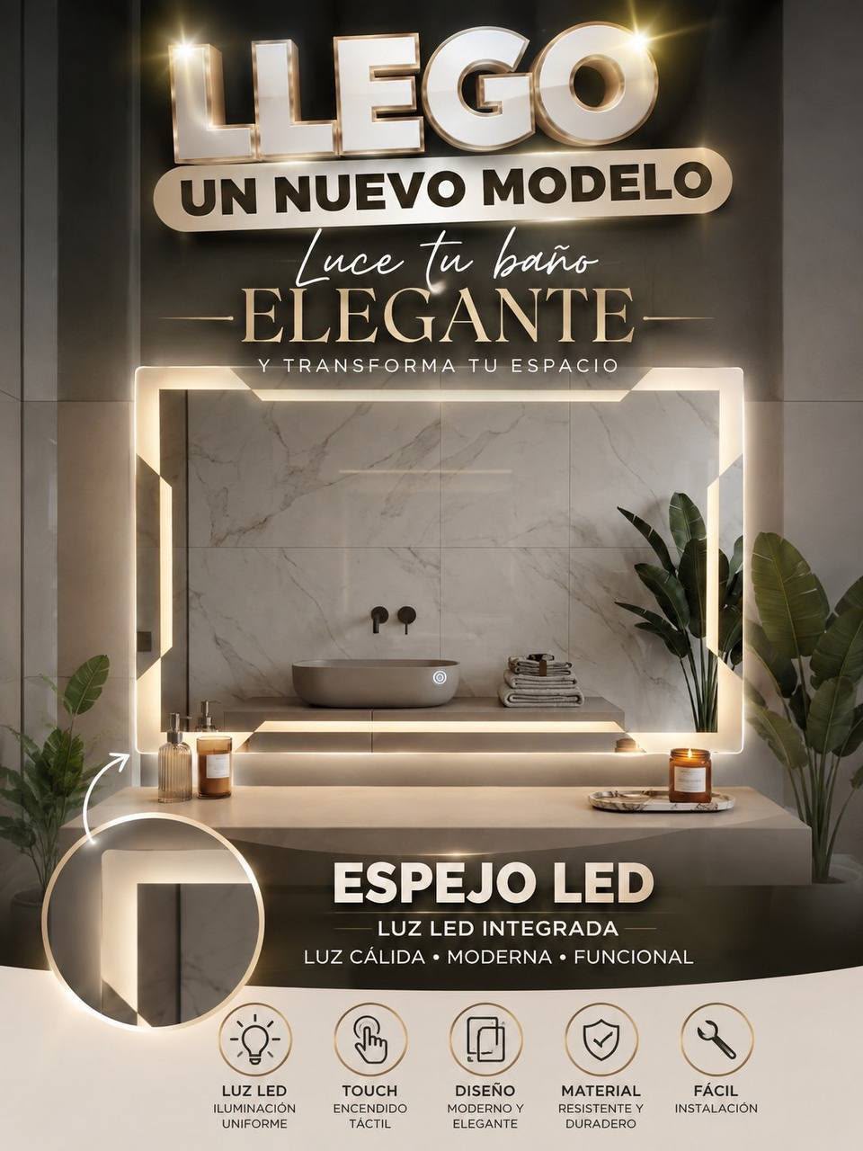 Espejo rectangular 70x50