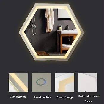 Espejo led hexagonal 50x70
