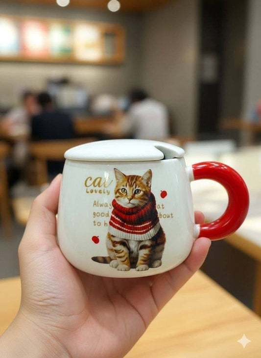 Taza con tapa y cuchara