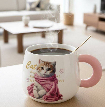 Taza con tapa y cuchara