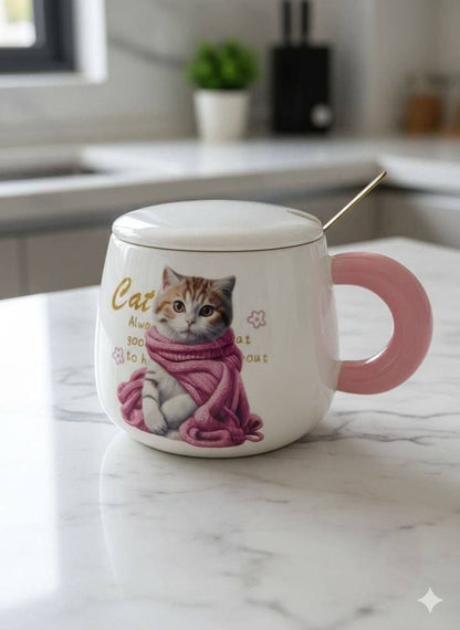Taza con tapa y cuchara
