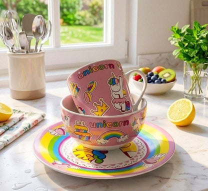 Set vajilla unicornio