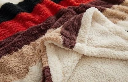 Colcha peluche rayada