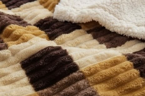 Colcha peluche rayada