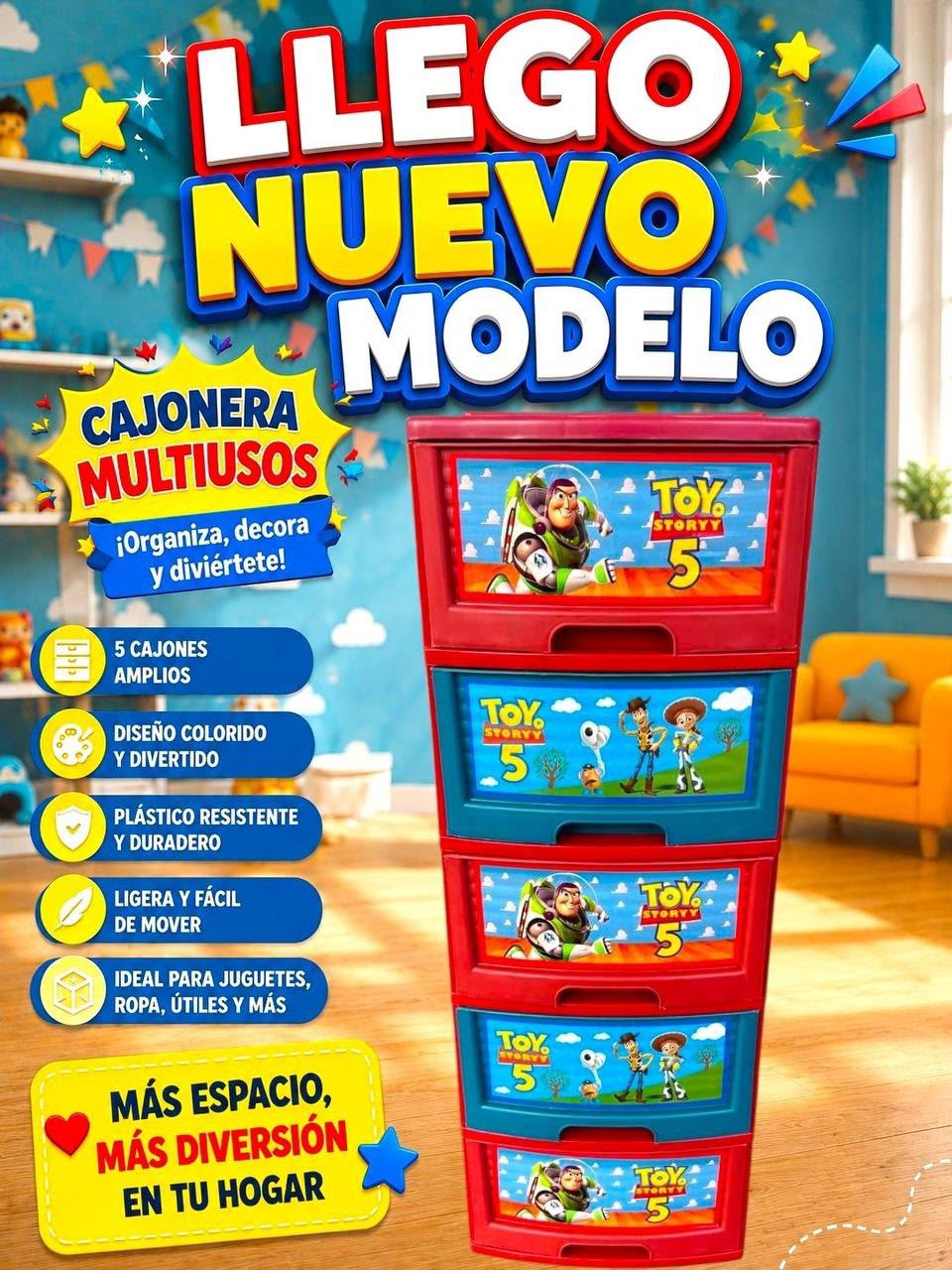 Cajonera 5 niveles niño