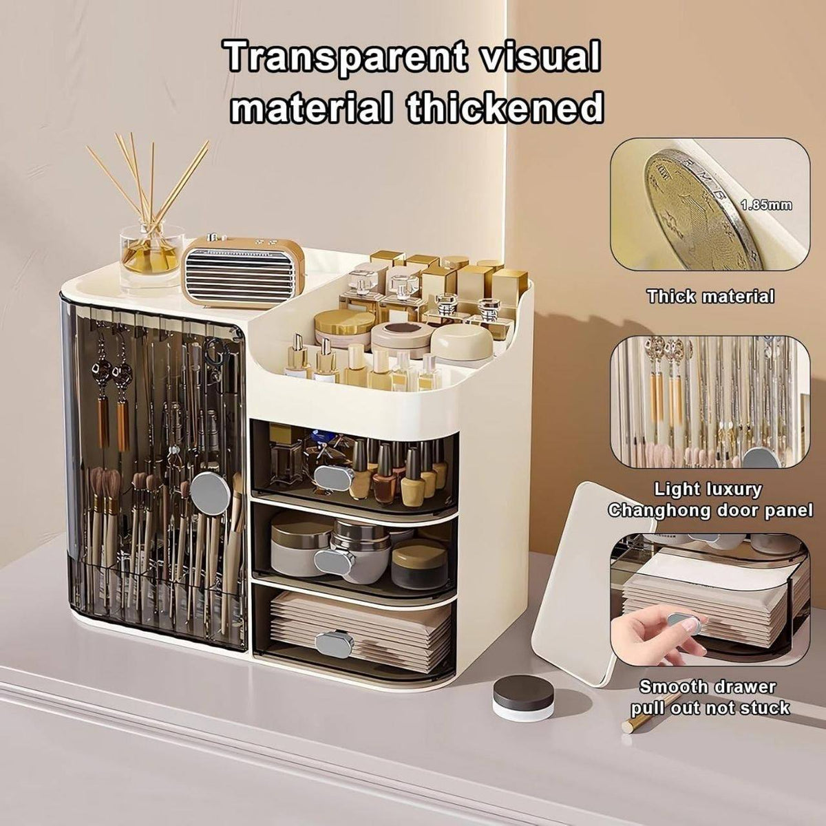 Organizador de maquillaje con espejo