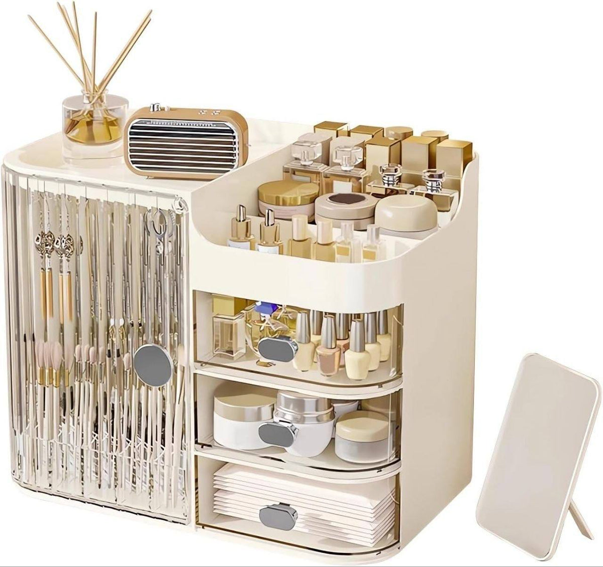 Organizador de maquillaje con espejo