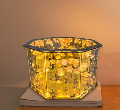 Lámpara Hexagonal De Rosas