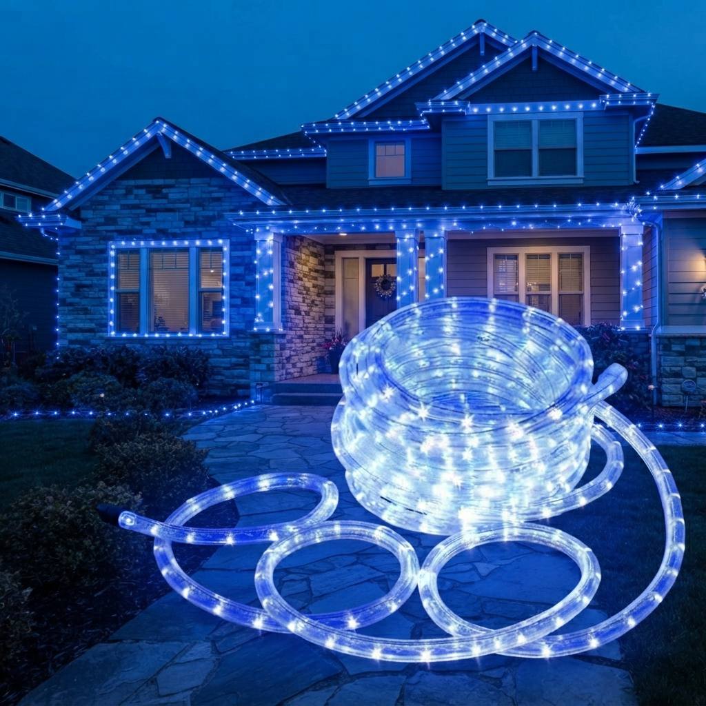 Manguera Luz Azul Navideña