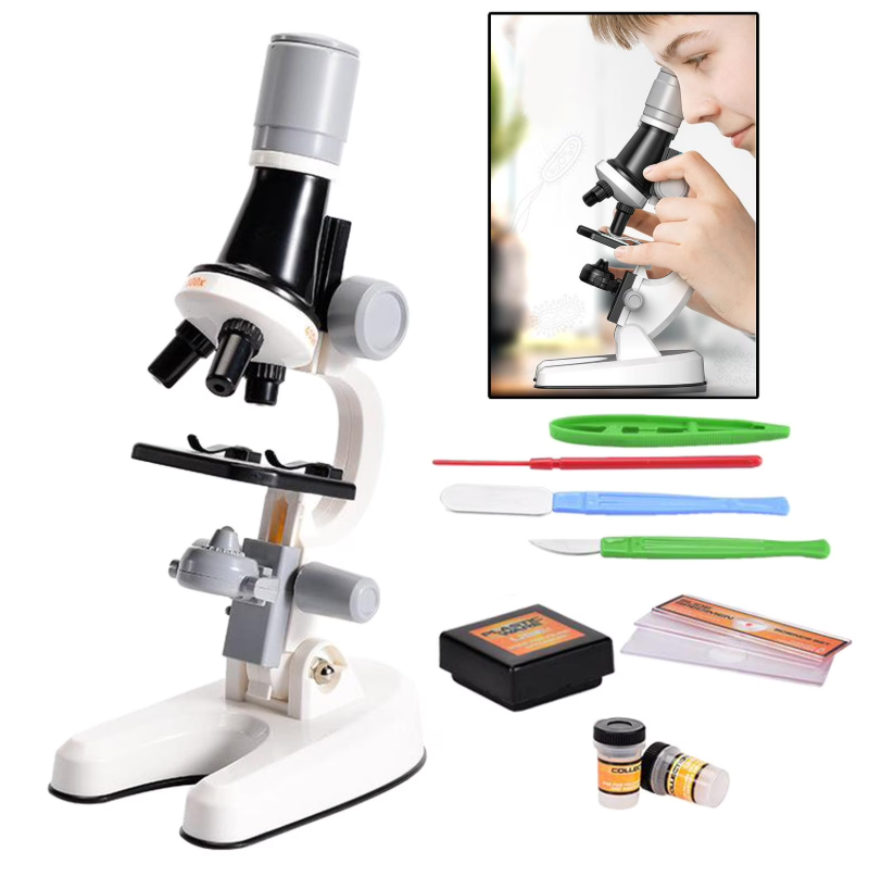 Kit De Exploración Con Microscopio Científico Portátil