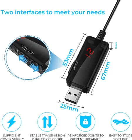 Cable Convertidor 9V a 12V
