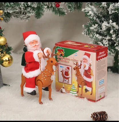 Adorno navideño Santa Claus y su reno