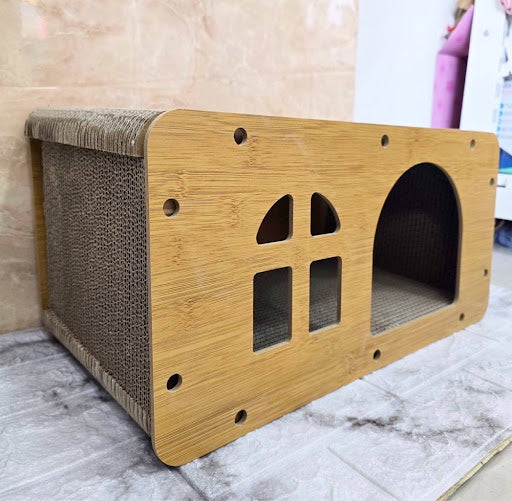 Casa de gato con rascador