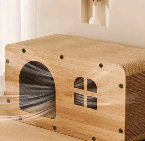 Casa de gato con rascador