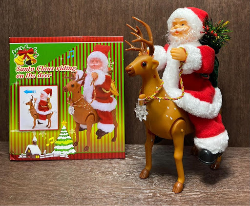 Adorno navideño Santa Claus y su reno