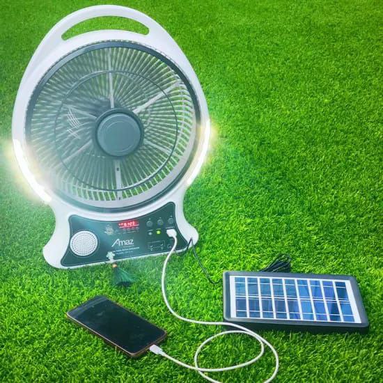 Ventilador recargable solar con Bluetooth