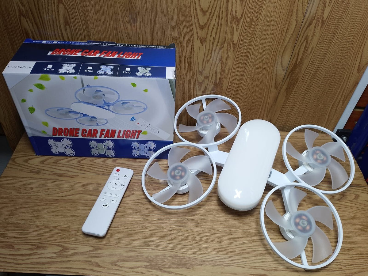 Lámpara ventilador estilo dron