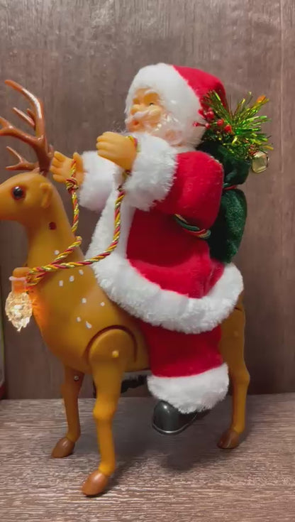 Adorno navideño Santa Claus y su reno